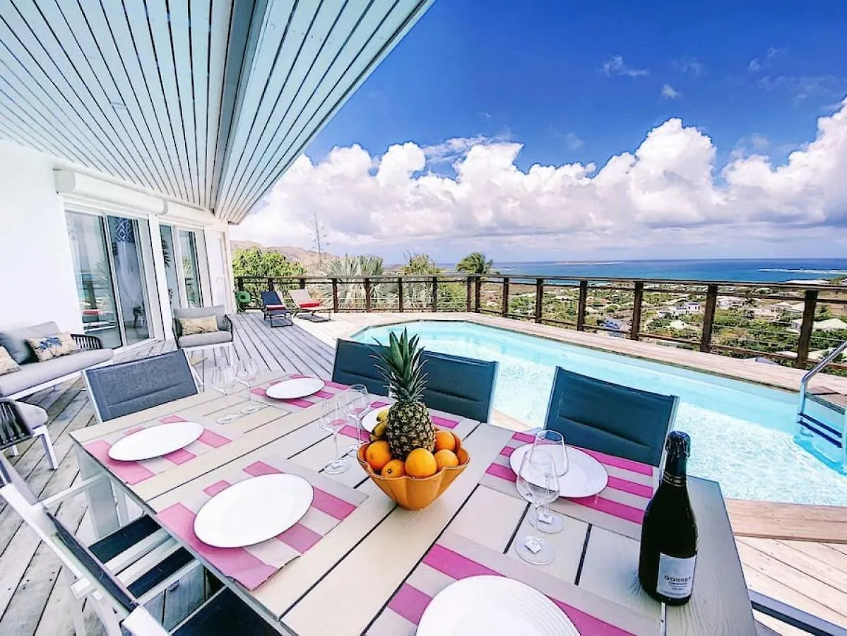 Villa Blue Dreams, Sublime Sea View, 5 Min From Orient Bay Beach